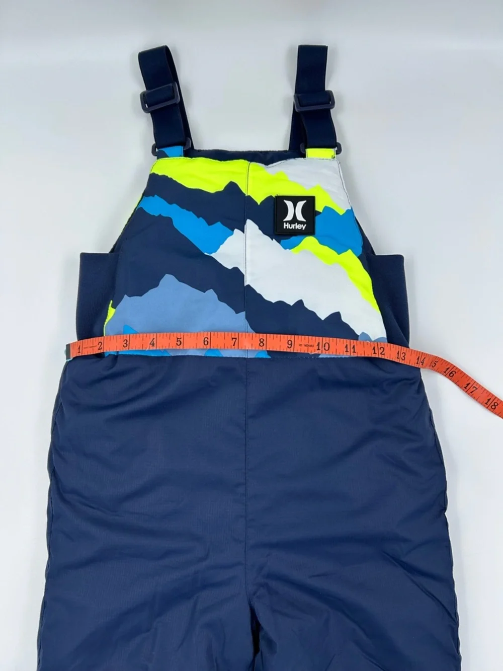 Hurley Navy Kids Snow Bib with Neon Accents 5 NWOT